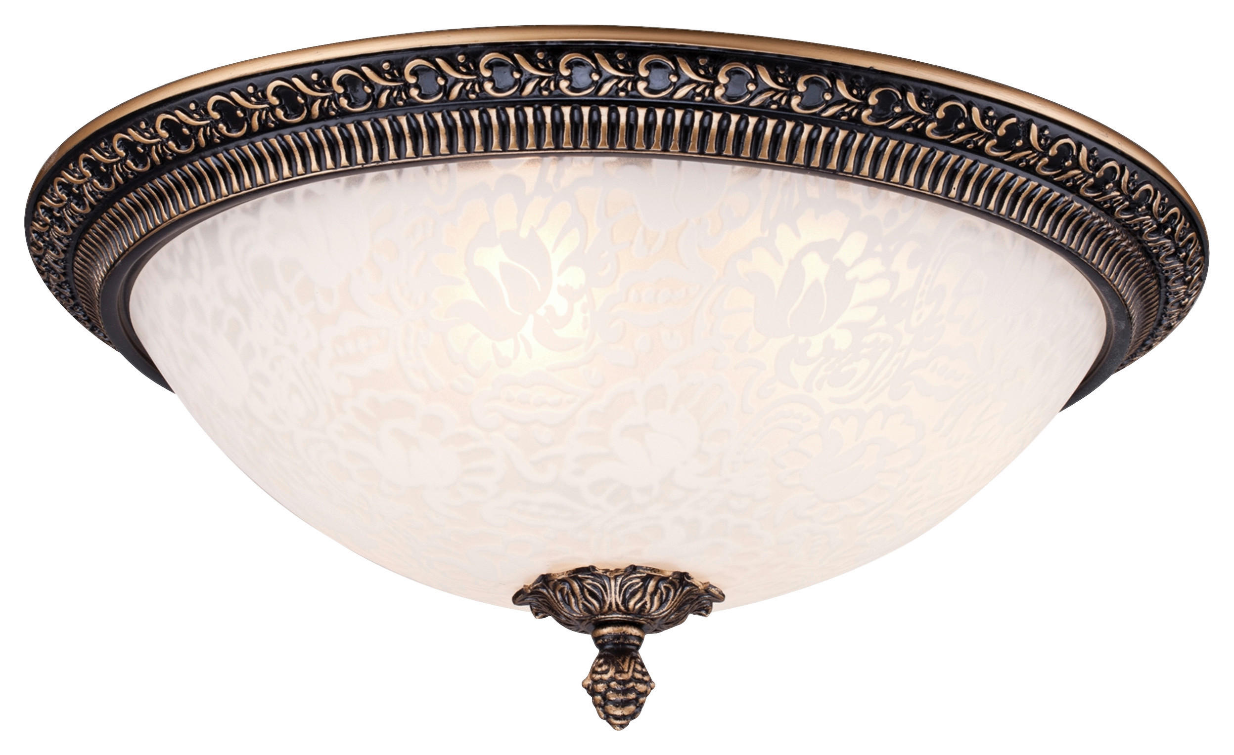 DECKENLEUCHTE 37/19/37 cm   - Weiß/Bronzefarben, Basics, Glas/Metall (37/19/37cm) - MAYTONI