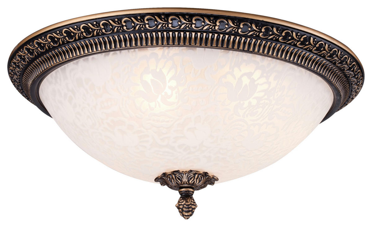 STROPNÍ SVÍTIDLO, 37/19/37 cm - bílá/bronzová, Basics, kov/sklo (37/19/37cm) - MAYTONI