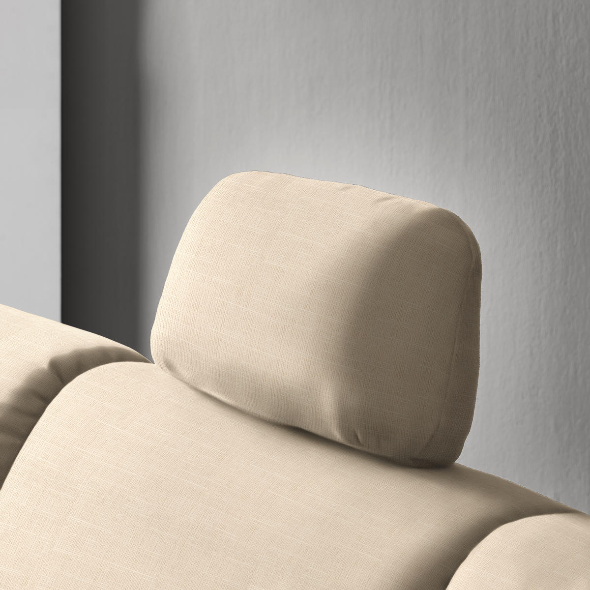 ECKSOFA in Chenille Creme  208/227 cm  - Creme/Alufarben, KONVENTIONELL, Textil/Metall (208/227cm) - Sedda
