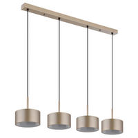 LED-HÄNGELEUCHTE 86/15/150 cm  - Champagner/Transparent, Design, Kunststoff/Metall (86/15/150cm) - Globo