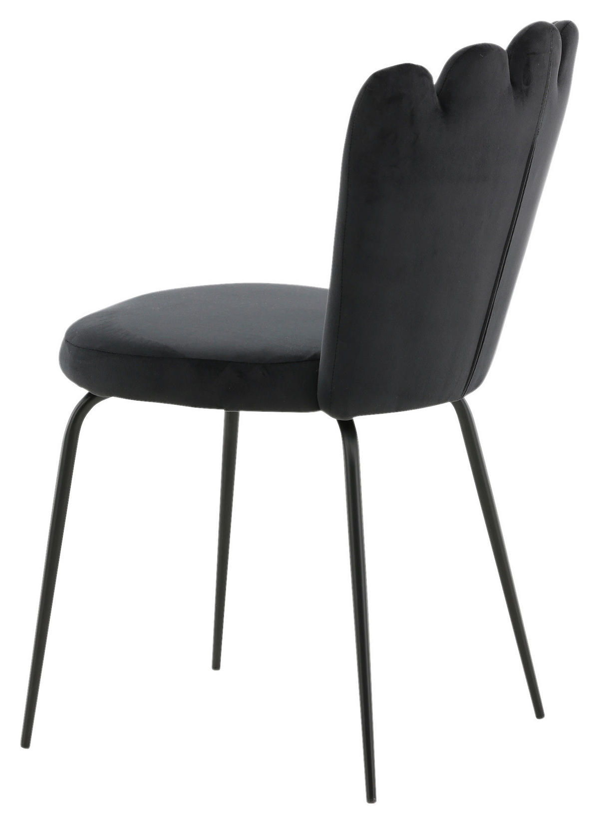 STUHL-SET 2 Stück  in Samt Metall, Textil  - Schwarz, Design, Textil/Metall (44,5/82,5/54cm) - Livetastic