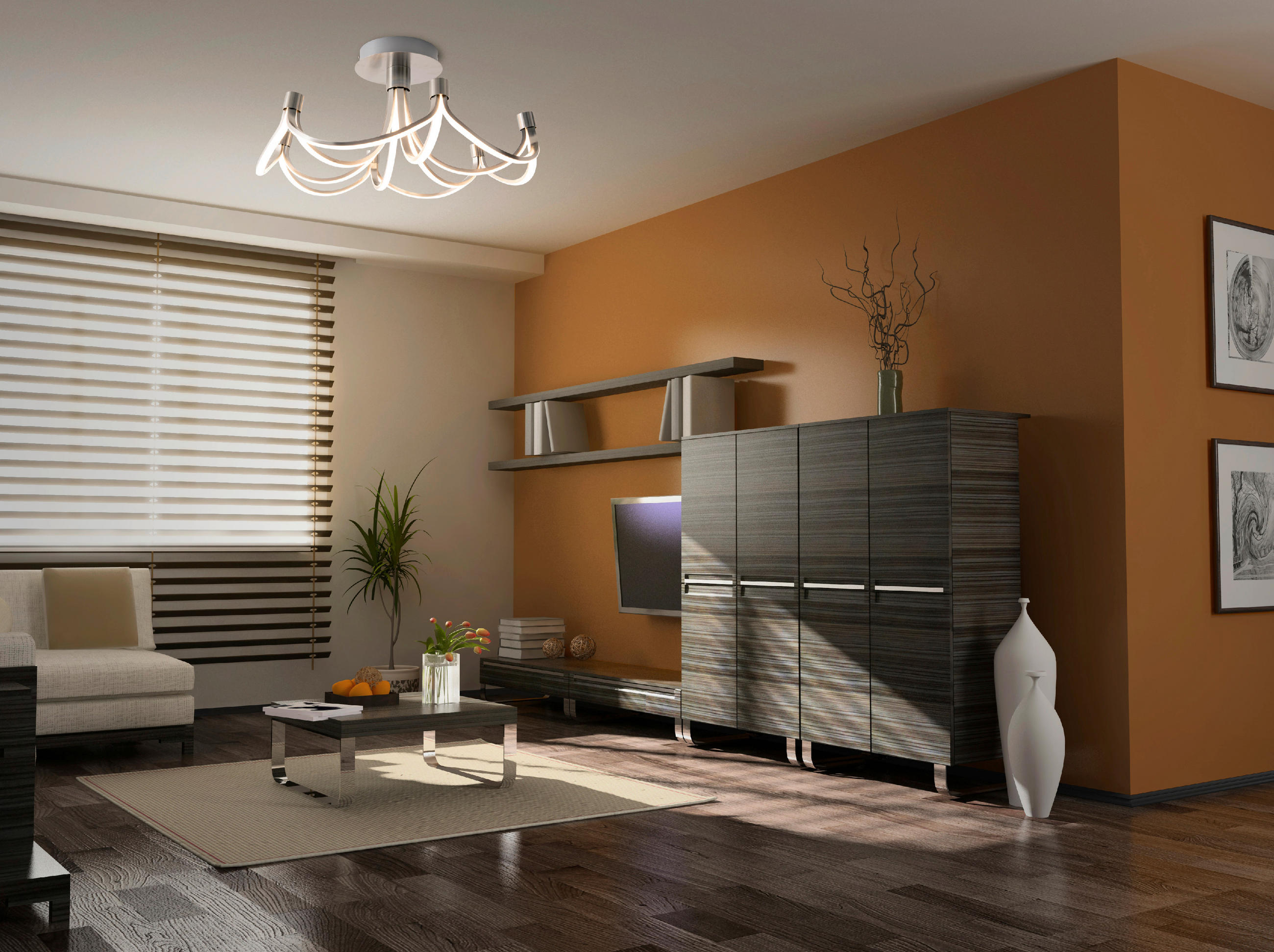 LED-DECKENLEUCHTE 60 cm  - Silberfarben/Weiß, Design, Kunststoff/Metall (60cm) - Näve