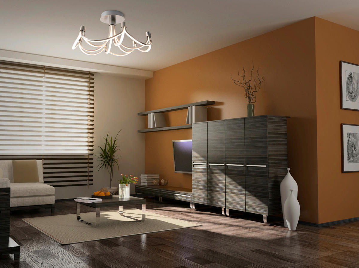LED-DECKENLEUCHTE 60 cm  - Silberfarben/Weiß, Design, Kunststoff/Metall (60cm) - Näve
