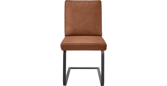 SCHWINGSTUHL in Stahl Mikrofaser - Schwarz/Braun, Design, Textil/Metall (46/92/60cm) - Dieter Knoll