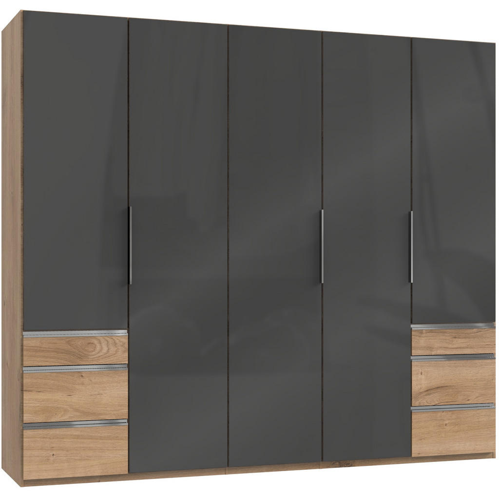 Drehtürenschrank Mit Schublade 250 Cm Level, Grau/eiche