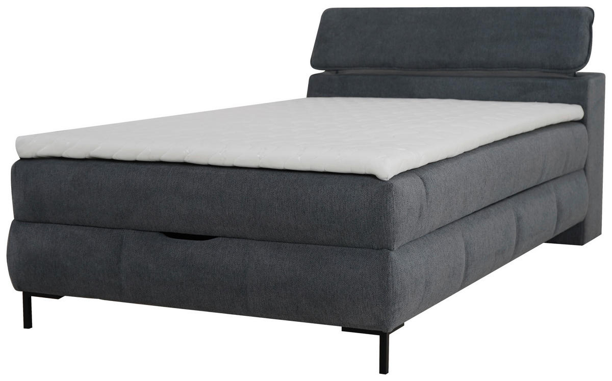 BOXSÄNG 120/200 cm  i antracit  - svart/antracit, Klassisk, metall/trämaterial (120/200cm) - Visionight