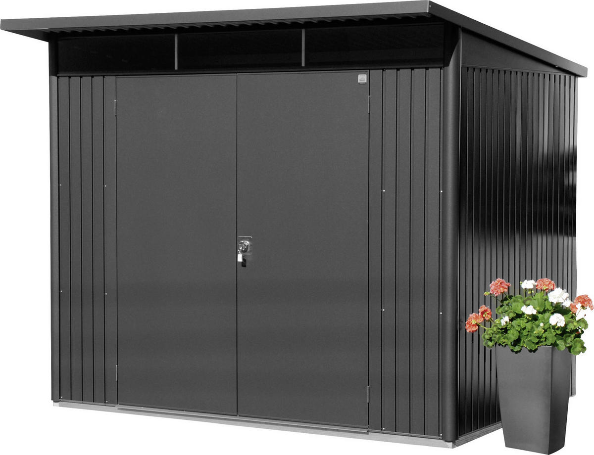 GERÄTEHAUS 260/218/220 cm  - Dunkelgrau, Design, Metall (260/218/220cm) - Biohort