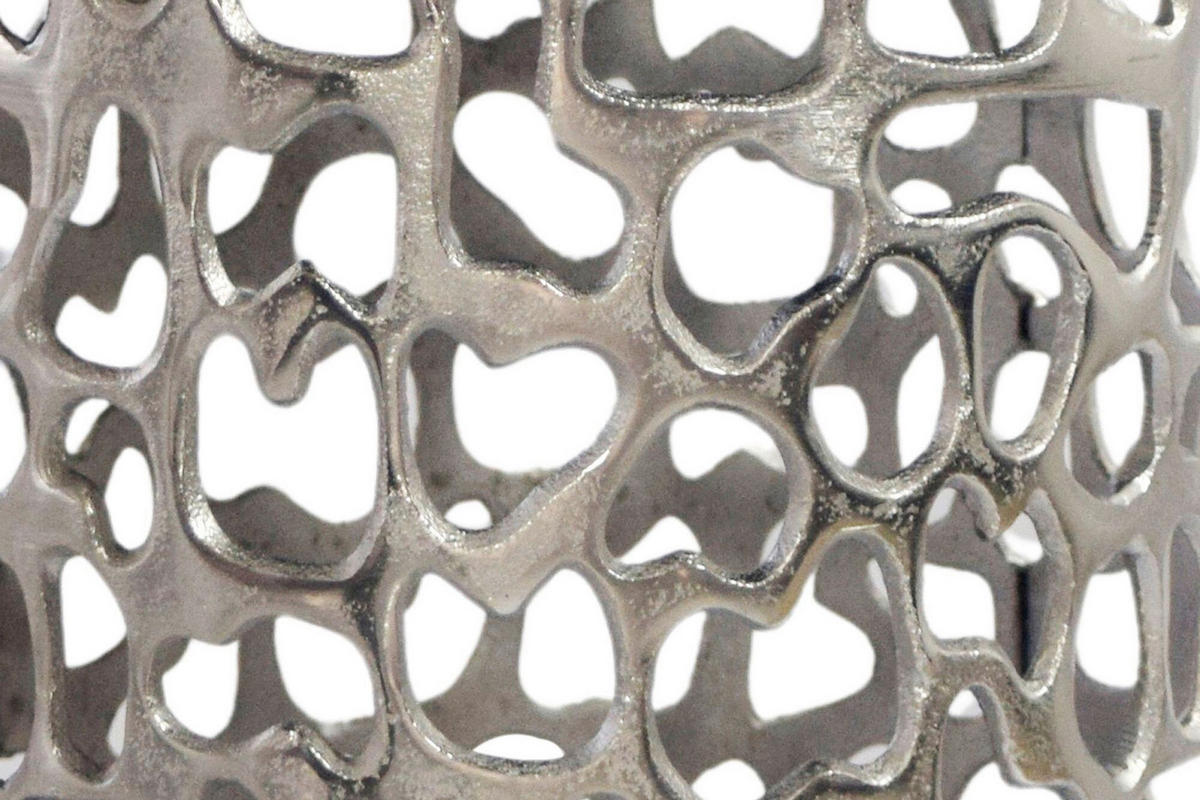 BEISTELLTISCH in Metall  - Silberfarben, Design, Stein/Metall (30/50/30cm) - Livetastic