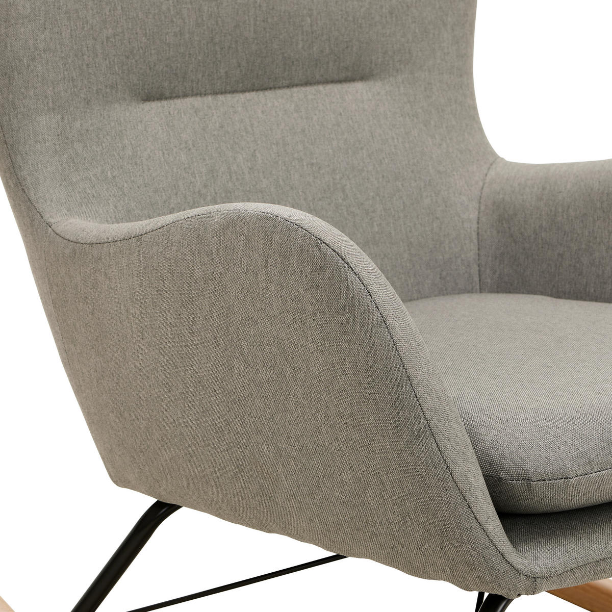 SCHAUKELSTUHL in Webstoff Grau  - Grau, LIFESTYLE, Holz/Textil (71/94/91cm) - Novel