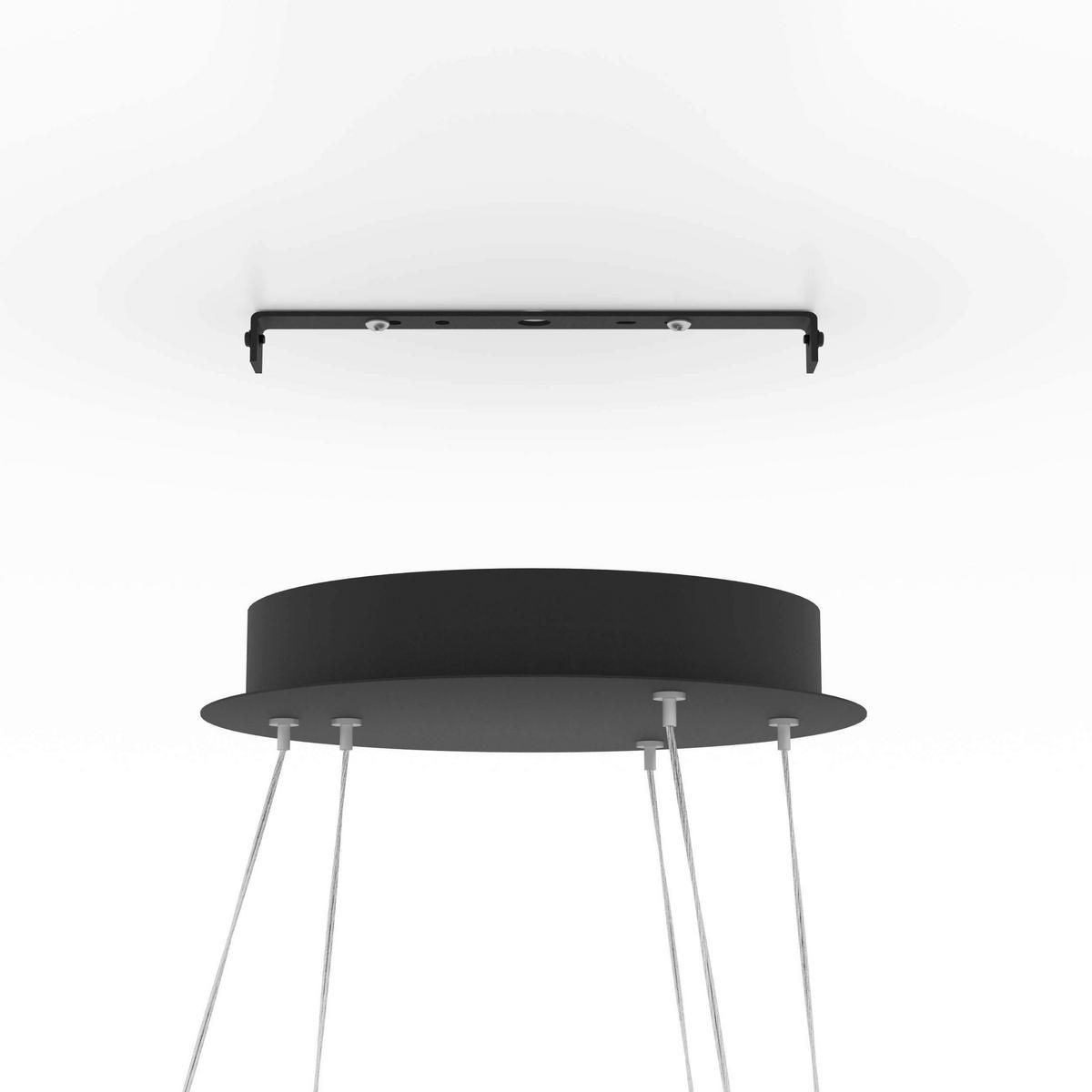 HÄNGELEUCHTE 58/110 cm    - Weiss/Schwarz, Design, Kunststoff/Metall (58/110cm) - Eglo