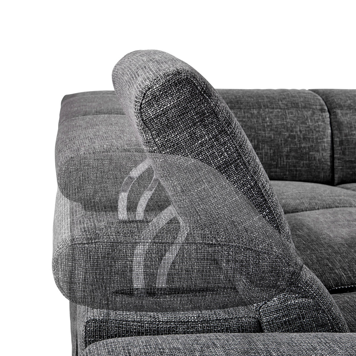 KUTNA GARNITURA tekstil  tamno siva   - tamno siva/boje kroma, Design, tekstil/metal (290/238cm) - Pure Home Lifestyle