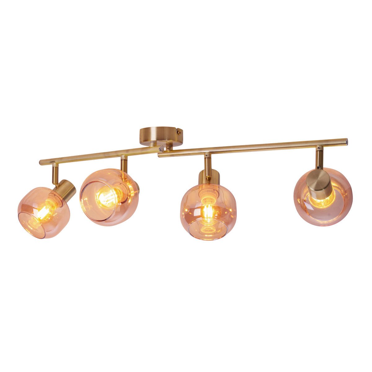 DECKENLEUCHTE Libby 80/80/20 cm   - Messingfarben, Design, Glas/Metall (80/80/20cm) - Näve