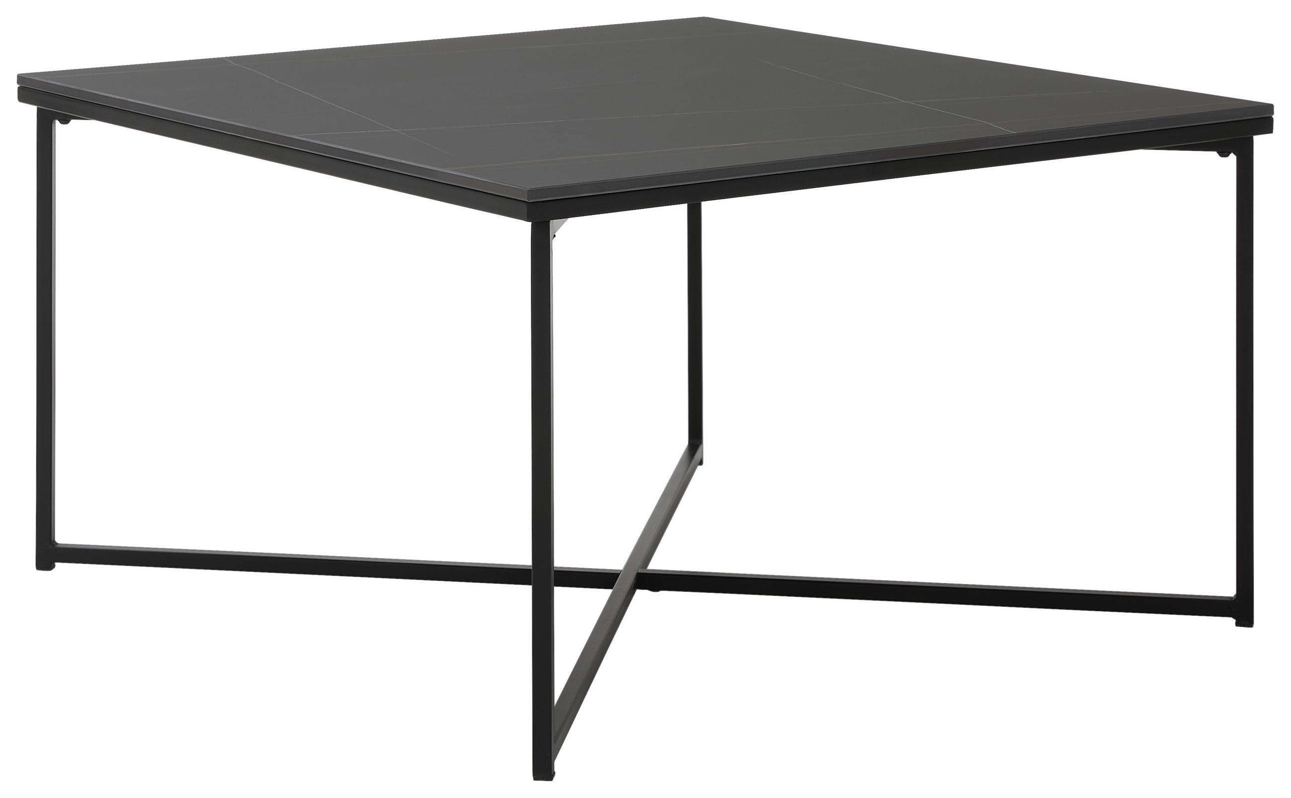 COUCHTISCH 80/45/80 cm quadratisch Schwarz  - Schwarz, Design, Keramik/Metall (80/45/80cm) - Livetastic
