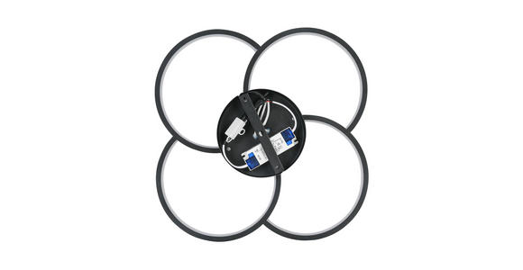 DECKENLEUCHTE 52/5,5 cm  - Schwarz/Weiß, Trend, Kunststoff/Metall (52/5,5cm) - Novel