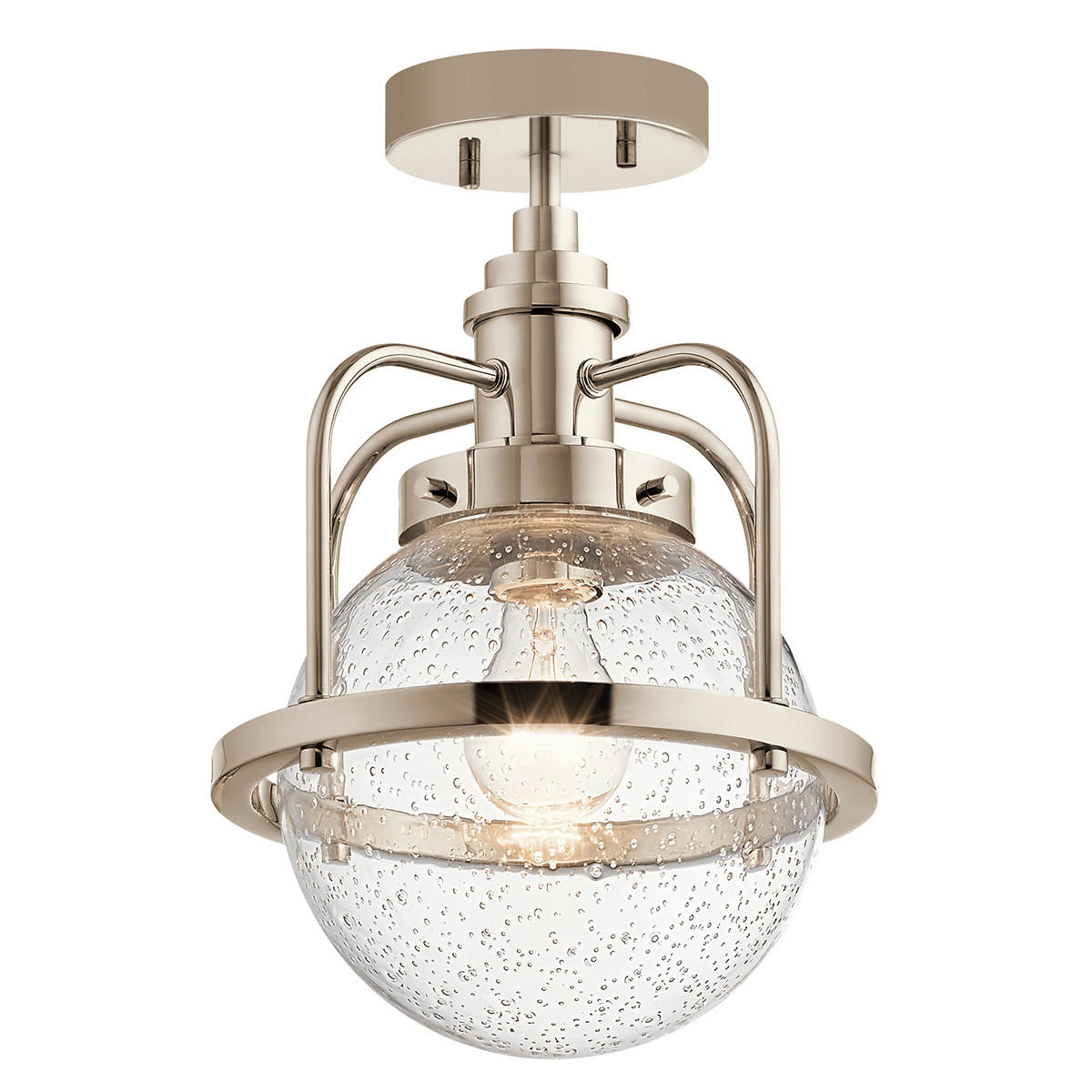 HÄNGELEUCHTE 24/37.6 cm    - Nickelfarben, Konventionell, Glas/Metall (24/37.6cm) - Elstead Lighting