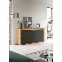 SIDEBOARD 125/80/35 cm  in Eiche Wotan  - Silberfarben/Eiche Wotan, Design, Holzwerkstoff/Kunststoff (125/80/35cm) - MID.YOU