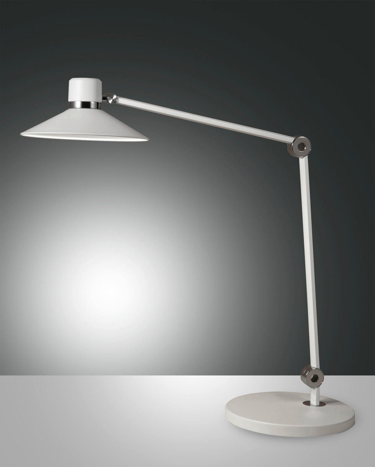 LED-SCHREIBTISCHLEUCHTE Panarea 78/85 cm   - Chromfarben/Weiß, Basics, Metall (78/85cm) - Fabas Luce