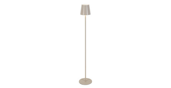 AKKU-STEHLEUCHTE 22/130 cm - Sandfarben, Design, Kunststoff/Metall (22/130cm) - Novel