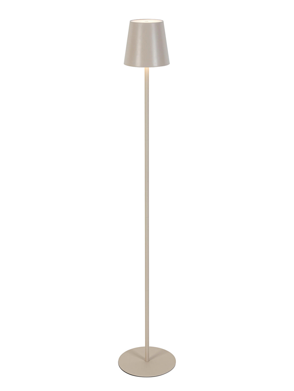 AKU STOJACÍ LAMPA, 22/130 cm  - pískové barvy, Design, kov/plast (22/130cm) - Novel