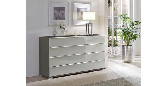 SIDEBOARD Hellgrau, Dunkelgrau  - Chromfarben/Dunkelgrau, Basics, Glas/Holzwerkstoff (149/82/42cm) - Venda