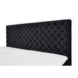 BOXSPRINGBETT 160/200 cm  in Schwarz  - Chromfarben/Schwarz, Design, Textil/Metall (160/200cm) - Xora