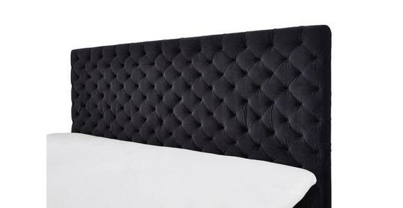 BOXSPRINGBETT 160/200 cm  in Schwarz  - Chromfarben/Schwarz, Design, Textil/Metall (160/200cm) - Xora