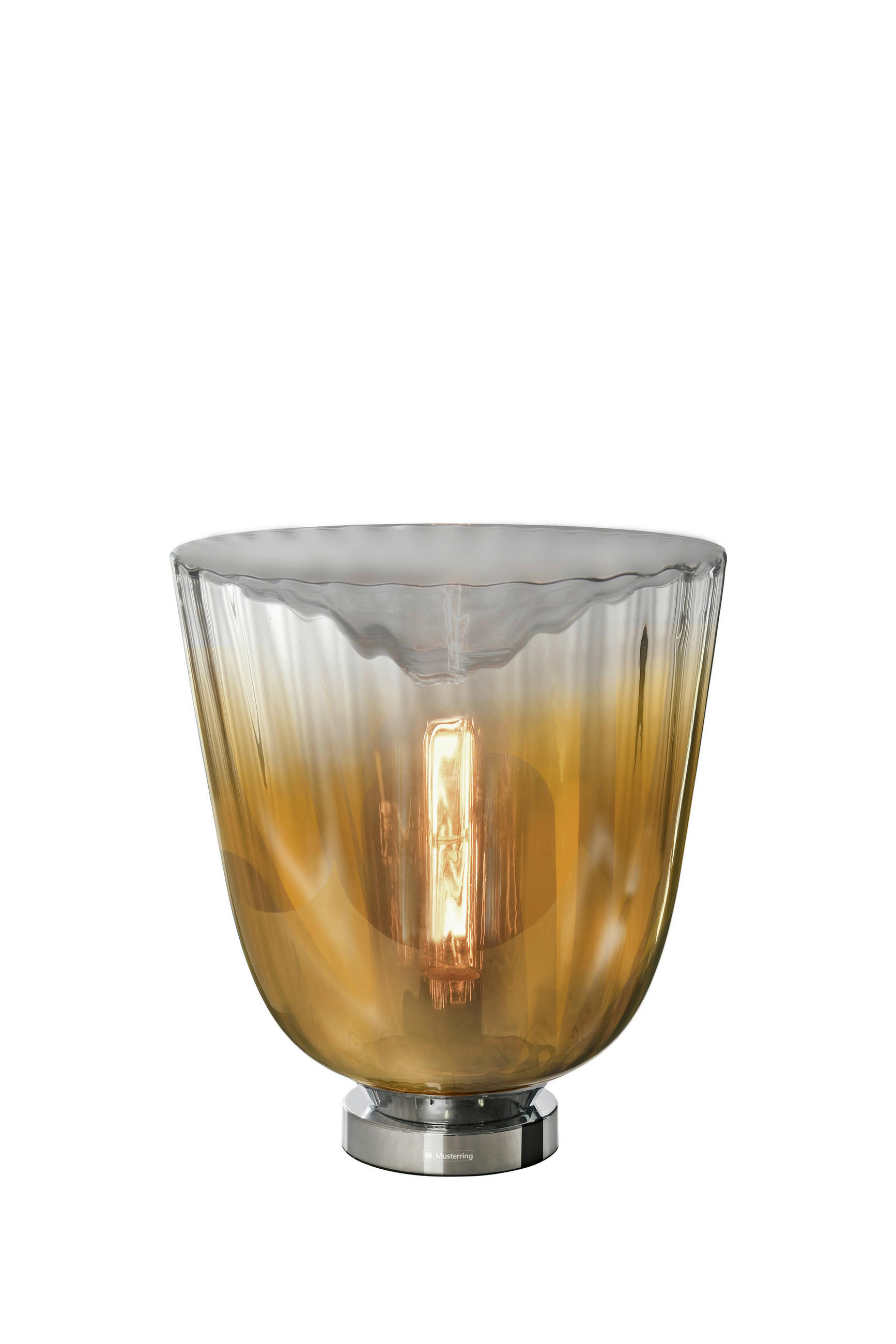 TISCHLEUCHTE Fiori 30/37 cm   - Chromfarben/Goldfarben, Basics, Glas/Metall (30/37cm) - Musterring