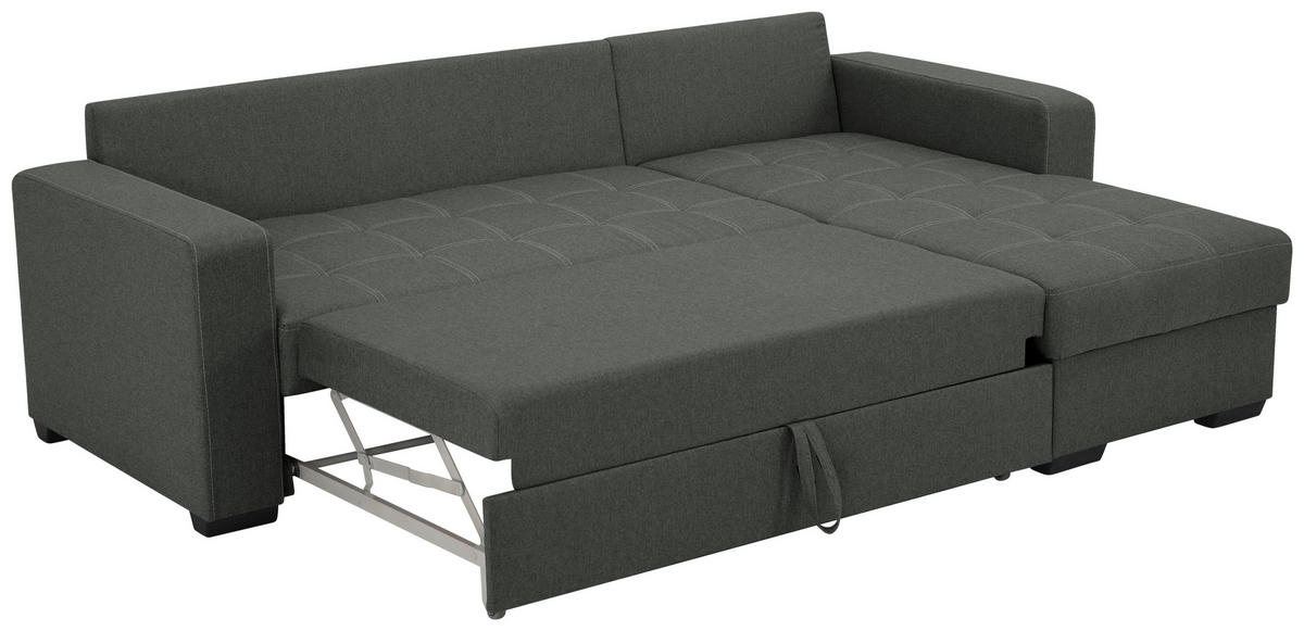 HÖRNBÄDDSOFFA i mikrofiber grafitfärgad  - vit/grafitfärgad, Design, textil/plast (240/160cm) - Livetastic