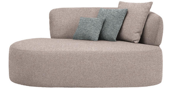 RÉCAMIERE  in Flachgewebe Hellbraun, Grau, Grün  - Hellbraun/Schwarz, MODERN, Kunststoff/Textil (166/86/105cm) - Hom`in