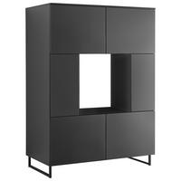 HIGHBOARD Mosel Weinschrank 120/200/58 cm  - Schwarz, KONVENTIONELL, Holzwerkstoff/Metall (120/200/58cm) - Carryhome