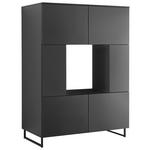 HIGHBOARD Mosel Weinschrank 120/200/58 cm  - Schwarz, KONVENTIONELL, Holzwerkstoff/Metall (120/200/58cm) - Carryhome
