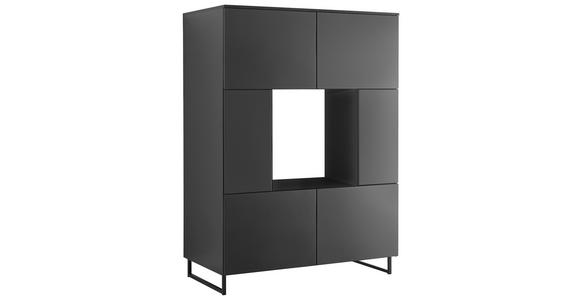 HIGHBOARD Mosel Weinschrank 120/200/58 cm  - Schwarz, KONVENTIONELL, Holzwerkstoff/Metall (120/200/58cm) - Carryhome
