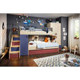 JUGENDZIMMER - Blau/Rot, Design, Holzwerkstoff (348/210/123cm) - Novel