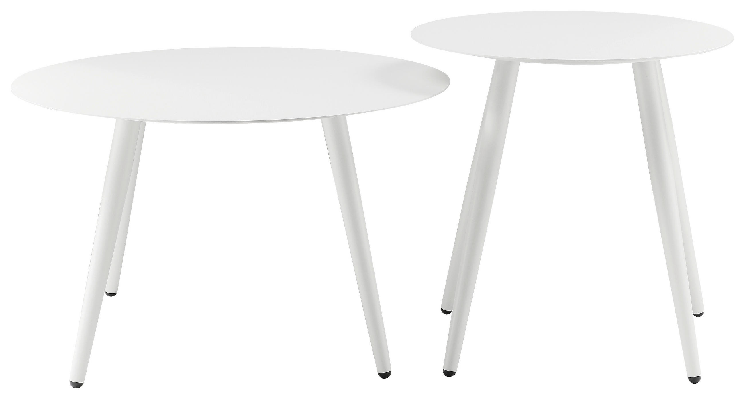 COUCHTISCHSET in Metall 45-60/45-60/38-45,5 cm  - Weiß, Design, Metall (45-60/45-60/38-45,5cm) - Carryhome