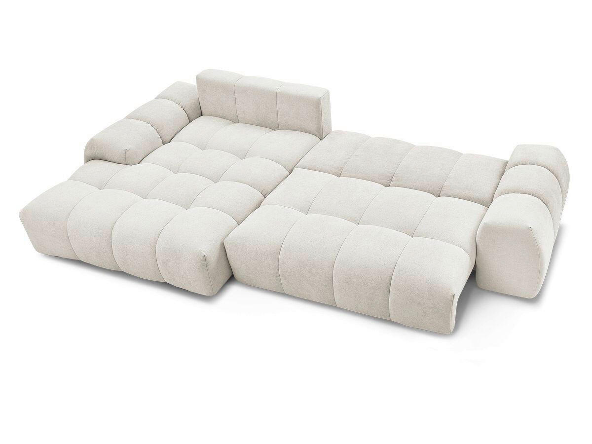 ECKSCHLAFSOFA EVEREST  mit Rücken echt, Armteil links, Armteil rechts Struktur Beige  - Beige/Schwarz, MODERN, Kunststoff/Textil (318/180cm) - Livetastic
