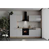 KÜCHENBLOCK 280 cm   in Weiß  - Edelstahlfarben/Eichefarben, Basics, Holzwerkstoff/Metall (280cm) - Respekta