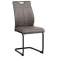 STUHL-SET 4 Stück  in Mikrofaser  - Schwarz/Grau, Design, Textil/Metall (43/97/57cm) - Xora