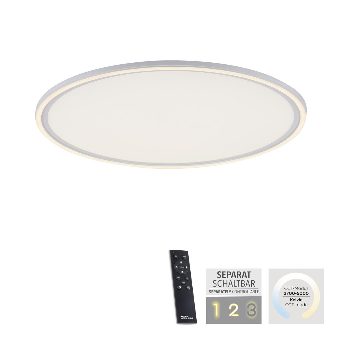 LED-DECKENLEUCHTE 60/60/5,8 cm   - Weiß, Basics, Metall (60/60/5,8cm)