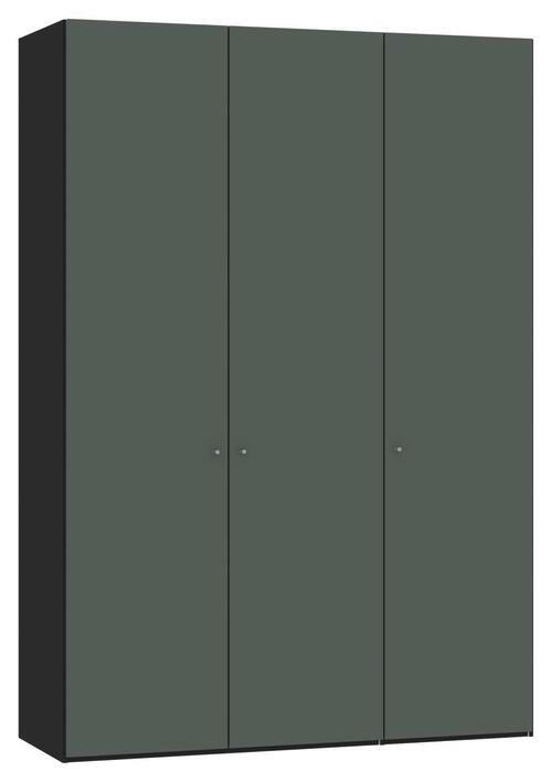 DREHTÜRENSCHRANK 152/220/59 cm 3-türig Grau, Grün, Schwarz  - Silberfarben/Schwarz, Design, Glas/Holzwerkstoff (152/220/59cm) - Jutzler