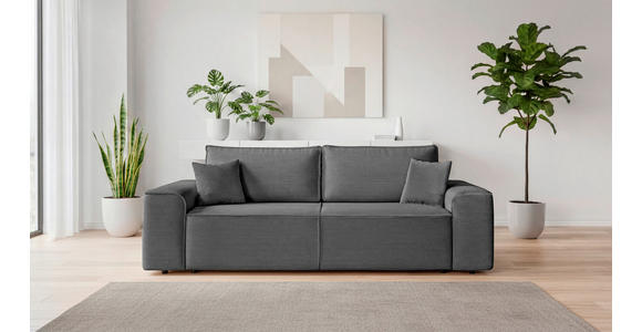 SCHLAFSOFA  mit Rücken echt, Armteil links, Armteil rechts Cord Anthrazit  - Anthrazit/Schwarz, Design, Kunststoff/Textil (261/95/108cm) - Xora