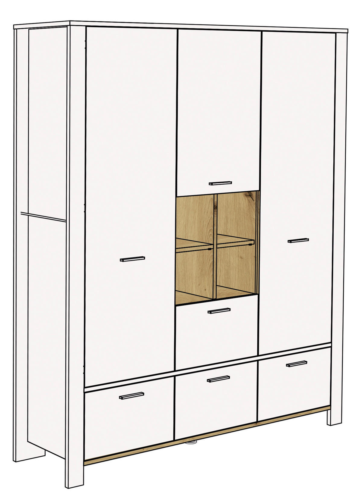 BABYKLEIDERSCHRANK Adele  - Edelstahlfarben/Weiß, Basics, Holzwerkstoff/Metall (160/195/47cm)