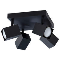 BODOVÉ SVIETIDLO, 10 W/GU10, 28/28/13 cm - čierna, Trend, kov (28/28/13cm) - Novel