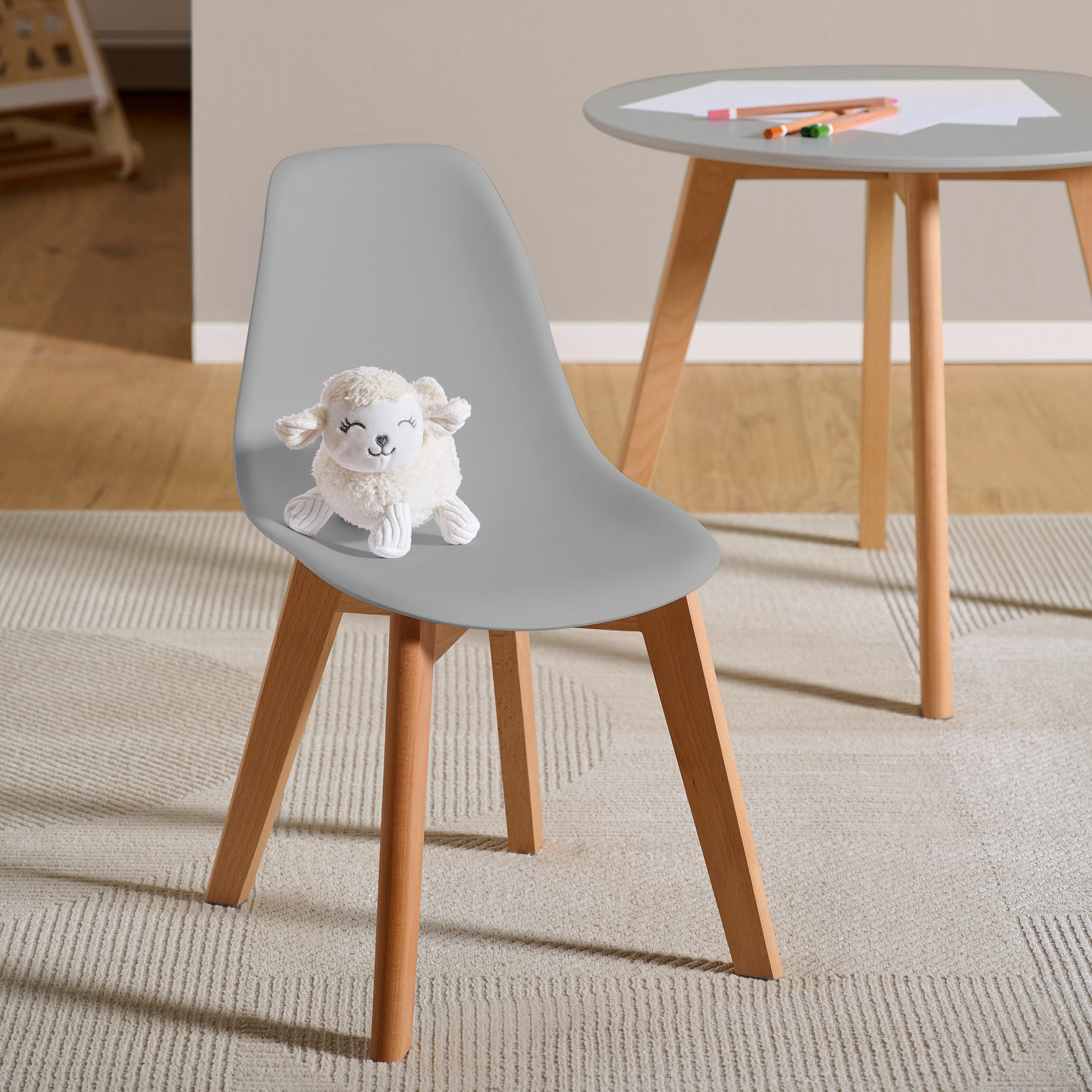 DJEČJA STOLICA - siva/boje bukve, Trend, drvo/plastika (31/57/38cm) - My Baby Lou