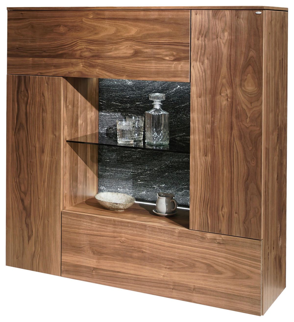 HIGHBOARD Nussbaumfarben  128/131,5/42,8 cm  - Nussbaumfarben, Design, Holz (128/131,5/42,8cm) - Voglauer