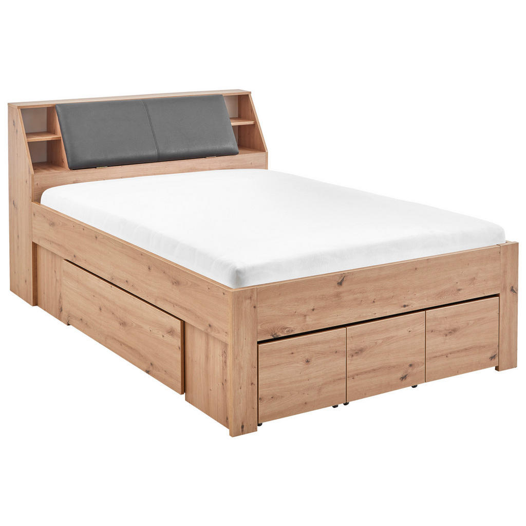 Carryhome POSTEL S ÚLOŽNÝM PROSTOREM, 140/200 cm dub artisan