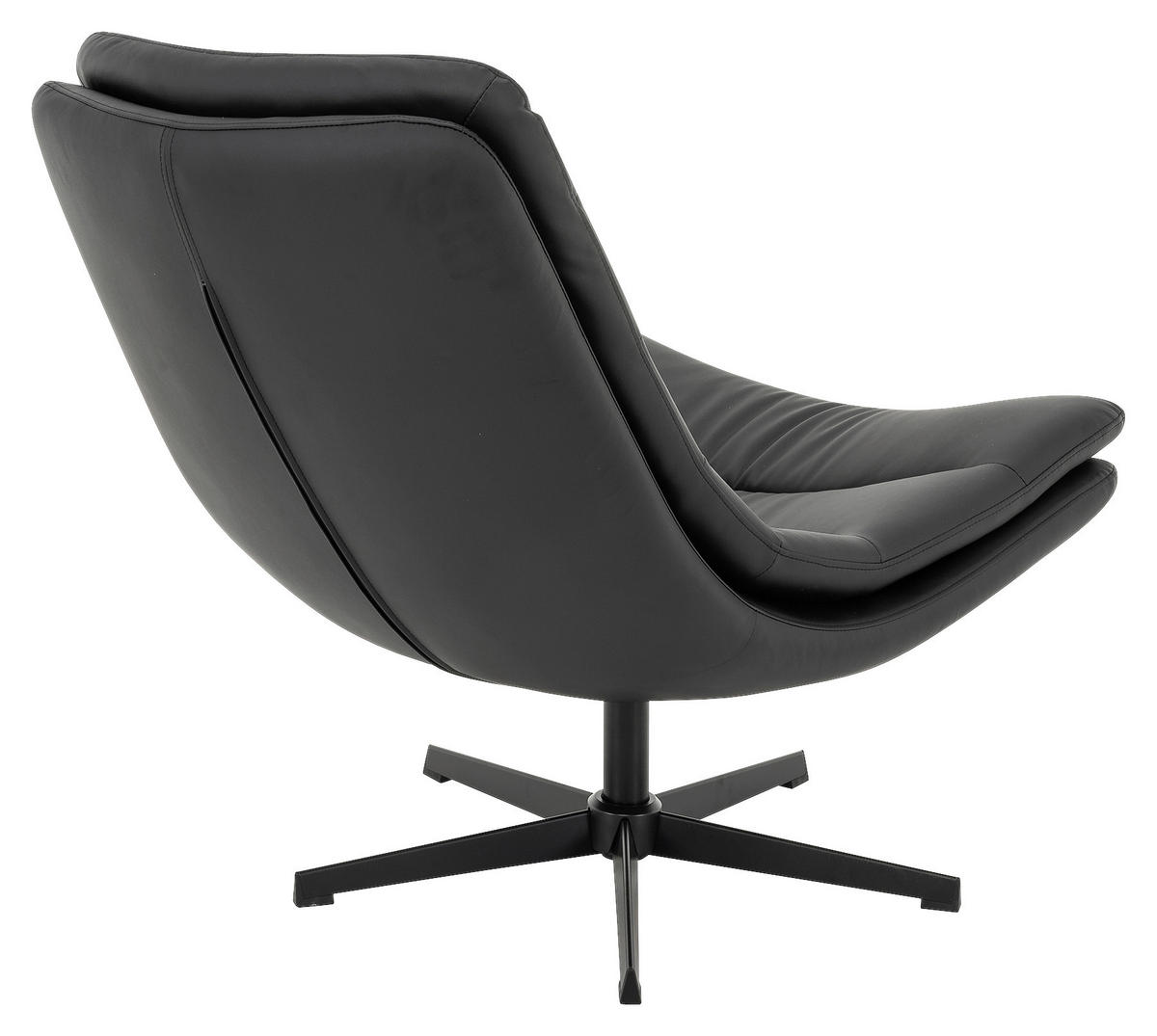 SESSEL in Lederlook Schwarz  - Schwarz, MODERN, Textil/Metall (81/91/94cm) - Livetastic