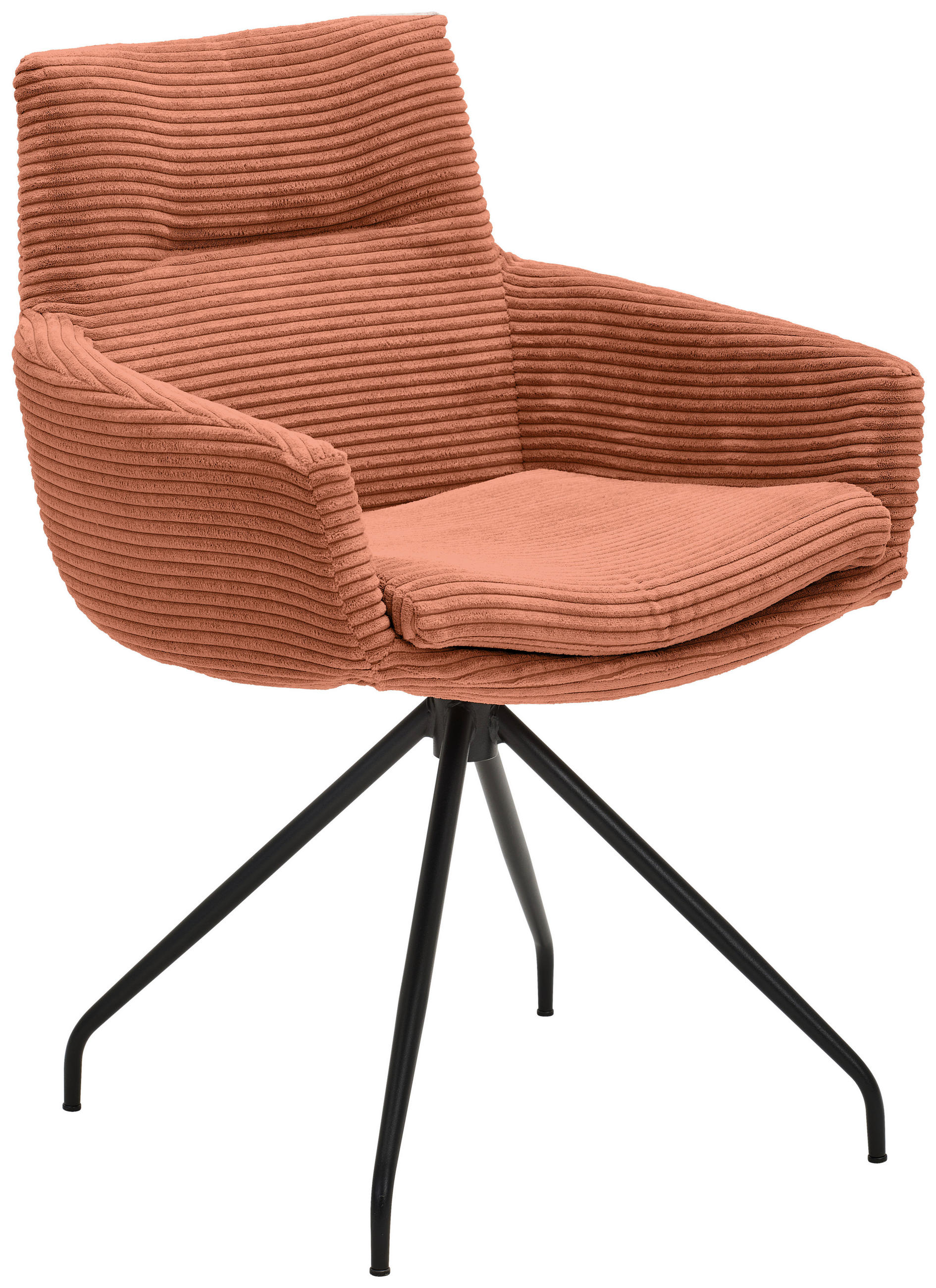 ARMLEHNSTUHL - Aprikose/Schwarz, Design, Textil/Metall (61/85/64cm) - Musterring