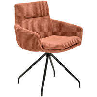 ARMLEHNSTUHL  in Cord  - Aprikose/Schwarz, Design, Textil/Metall (61/85/64cm) - Musterring