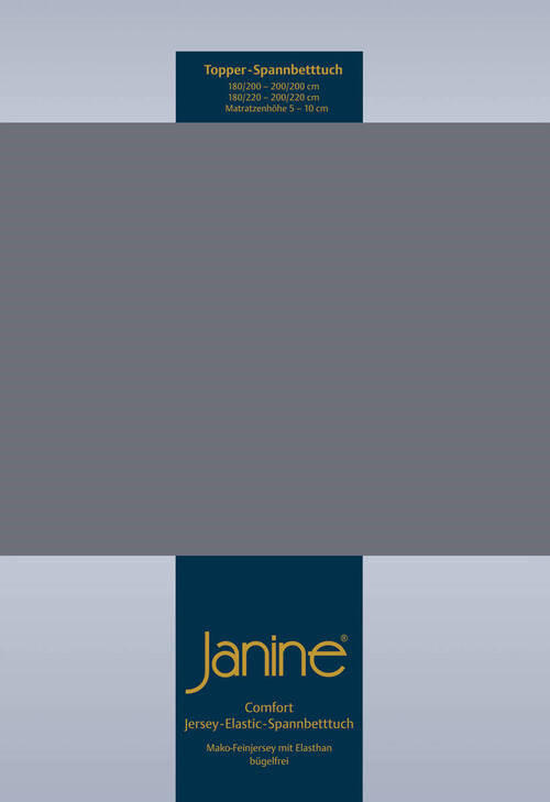 TOPPER-SPANNBETTTUCH Jersey  - Dunkelgrau, Basics, Textil (100/200/10cm) - Janine