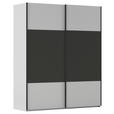 SCHWEBETÜRENSCHRANK 162/223/68 cm 2-türig Graphitfarben, Grau  - Schwarz/Graphitfarben, KONVENTIONELL, Holzwerkstoff/Metall (162/223/68cm) - Novel